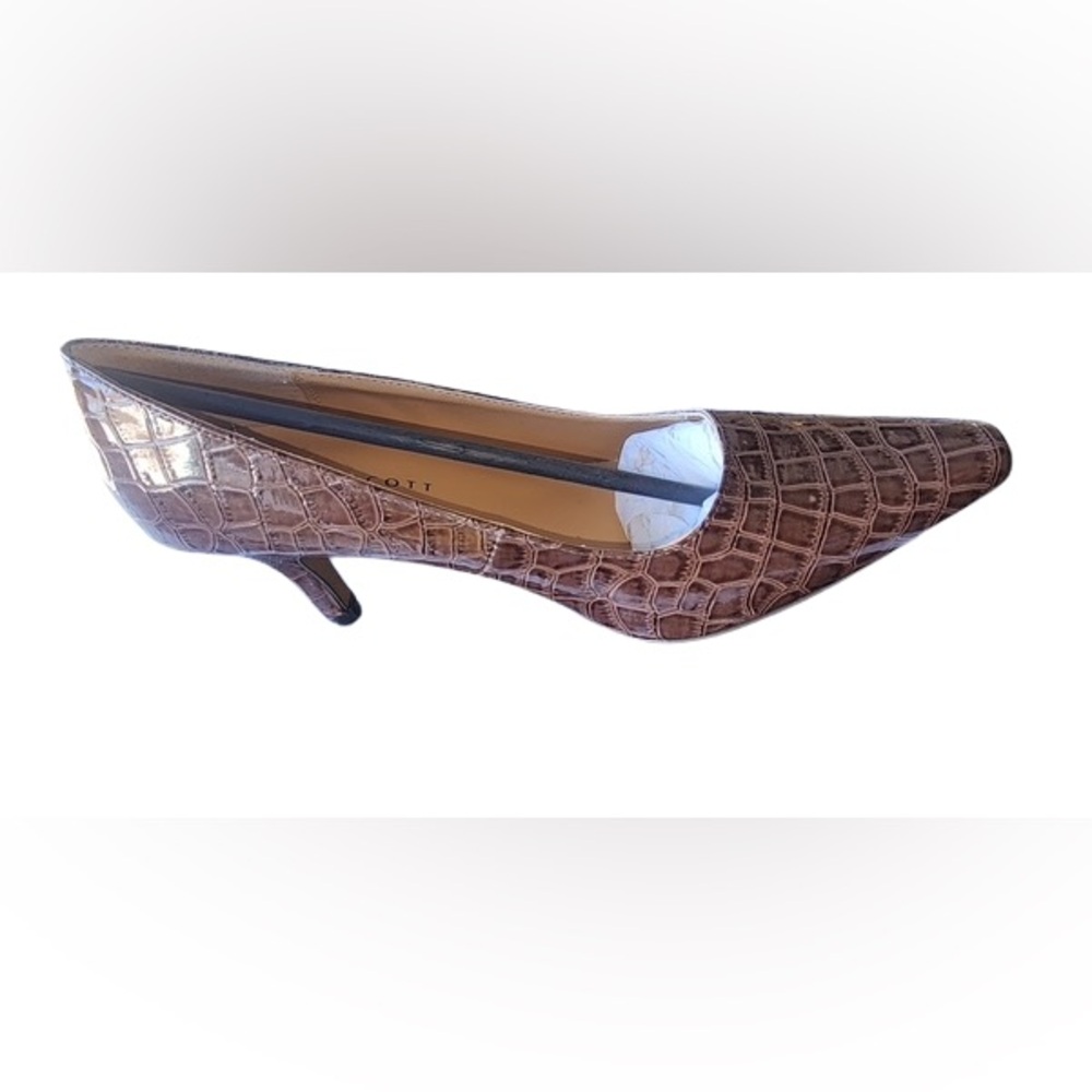 Karen Scott Brown Croc-Embossed Heels